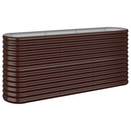 Garden Planter Powder-coated Steel 152x40x68 cm Brown