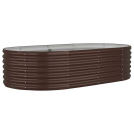 Garden Planter Powder-coated Steel 152x80x36 cm Brown