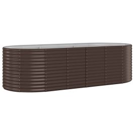 Garden Planter Powder-coated Steel 249x100x68 cm Brown