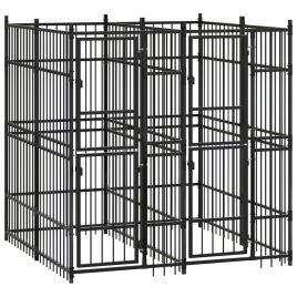 Outdoor Dog Kennel Steel 3.69 m2
