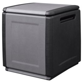 Garden Storage Box 54x53x57 cm 130 L Dark Grey and Black
