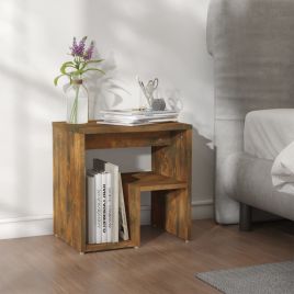 Bed Cabinet Smoked Oak 40x30x40cm Engineered Wood