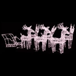 Roche Reindeers Sleigh Decoration 320 LEDs Acrylic