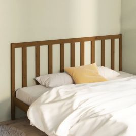 Bed Headboard Honey Brown 206x4x100 cm Solid Wood Pine
