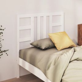 Bed Headboard White 106x4x100 cm Solid Wood Pine