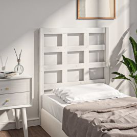 Bed Headboard White 80.5x4x100 cm Solid Wood Pine