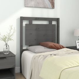 Bed Headboard Grey 80.5x4x100cm Solid Pine Wood