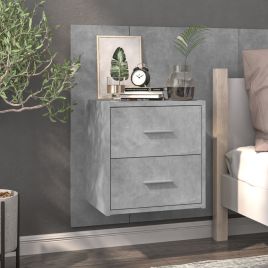 Wall Mounted Bedside Cabinet Concrete Grey - Briet