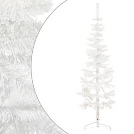 Lauxe Slim Artificial Half Christmas Tree Stand White 150cm