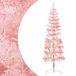 Lauxe Slim Artificial Half Christmas Tree Stand Pink 150cm