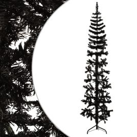 Lauxe Slim Artificial Half Christmas Tree Stand Black 180cm