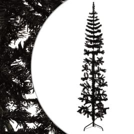 Lauxe Slim Artificial Half Christmas Tree Stand Black 210cm