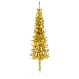 Lauxe Slim Artificial Half Christmas Tree Stand Gold 150cm