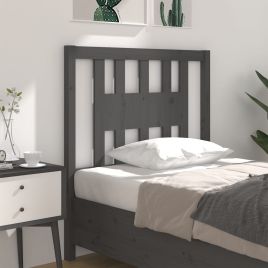 Headboard Grey 106x4x100 cm Solid Wood Pine
