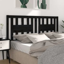 Headboard Black 126x4x100 cm Solid Wood Pine