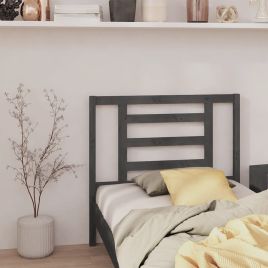 Bed Headboard Grey 106x4x100cm Solid Wood Pine
