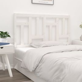 Bed Headboard White 145.5x4x100 cm Solid Wood Pine