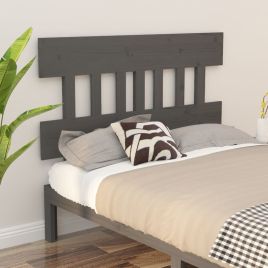 Bed Headboard Grey 153.5x3x81cm Solid Wood Pine