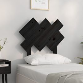 Bed Headboard Black 72.5x3x81cm Solid Wood Pine