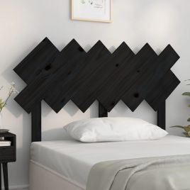 Bed Headboard Black 122.5x3x80.5cm Solid Wood Pine