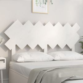 Bed Headboard White 141x3x80.5 cm Solid Wood Pine