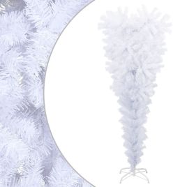 Lauxe Upside Down Artificial Christmas Tree Stand White 120cm