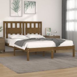 Bed Frame Honey Brown Solid Wood Pine 200x200 cm