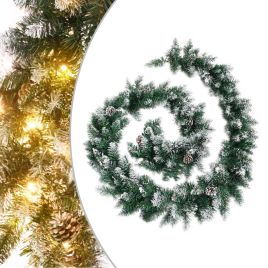Geile Christmas Garland with LED Lights Green 5.2 m PVC