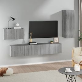 4 Pcs TV Cabinet Set Grey Sonoma Engineered Wood