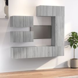 6 Piece TV Cabinet Set Grey Sonoma Engineered Wood