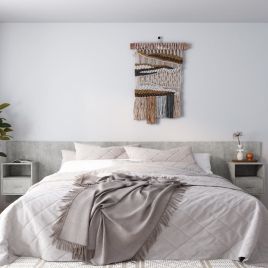Bed Headboard with Cabinets Concrete Grey Engineered Wood