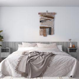Bed Headboard with Cabinets Grey Sonoma Engineered Wood