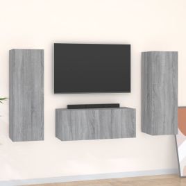 3 Pcs TV Cabinet Set Grey Sonoma Engineered Wood