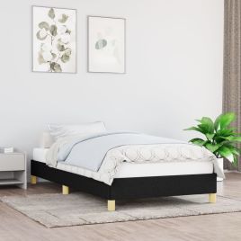 Bed Frame Black 90x190 cm 3FT Single Fabric