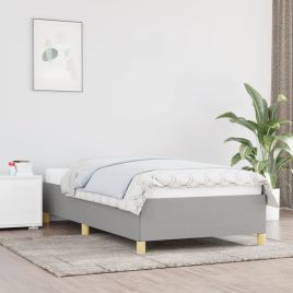 Bed Frame Light Grey 90x190cm 3FT Single Fabric