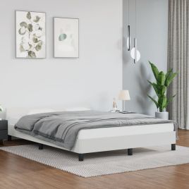 Bed Frame with Headboard White 180x200cm 6FT Super King Faux Leather