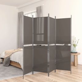 4-Panel Room Divider Anthracite 200x180 cm Fabric