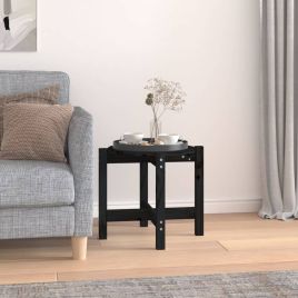 Coffee Table Black Ø 52.5x45 cm Solid Wood Pine