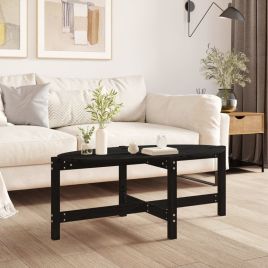 Coffee Table Black 118x63x45 cm Solid Wood Pine