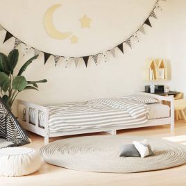 Kids Bed Frame White 90x200cm Solid Wood Pine