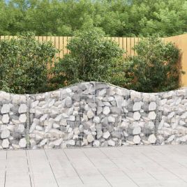 Arched Gabion Baskets 15 pcs 200x30x80/100 cm Galvanised Iron