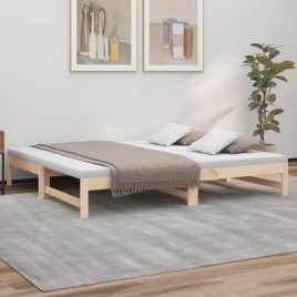 Pull-out Day Bed 2x(90x190) cm Solid Wood Pine
