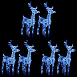 NOELLA Christmas Reindeers 6 pcs Blue 240 LEDs Acrylic