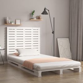 Wall Headboard White 106x3x91.5cm Solid Wood Pine