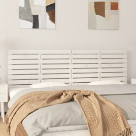Wall Headboard White 166x3x63cm Solid Wood Pine