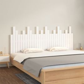 Wall Headboard White 185x3x80cm Solid Wood Pine