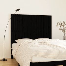 Wall Headboard Black 146.5x3x110cm Solid Wood Pine