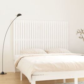Wall Headboard White 166x3x110cm Solid Wood Pine