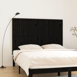 Wall Headboard Black 166x3x110cm Solid Wood Pine
