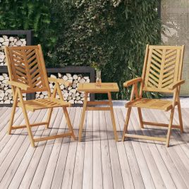 Reclining Garden Chairs 2 Pieces Solid Wood Acacia